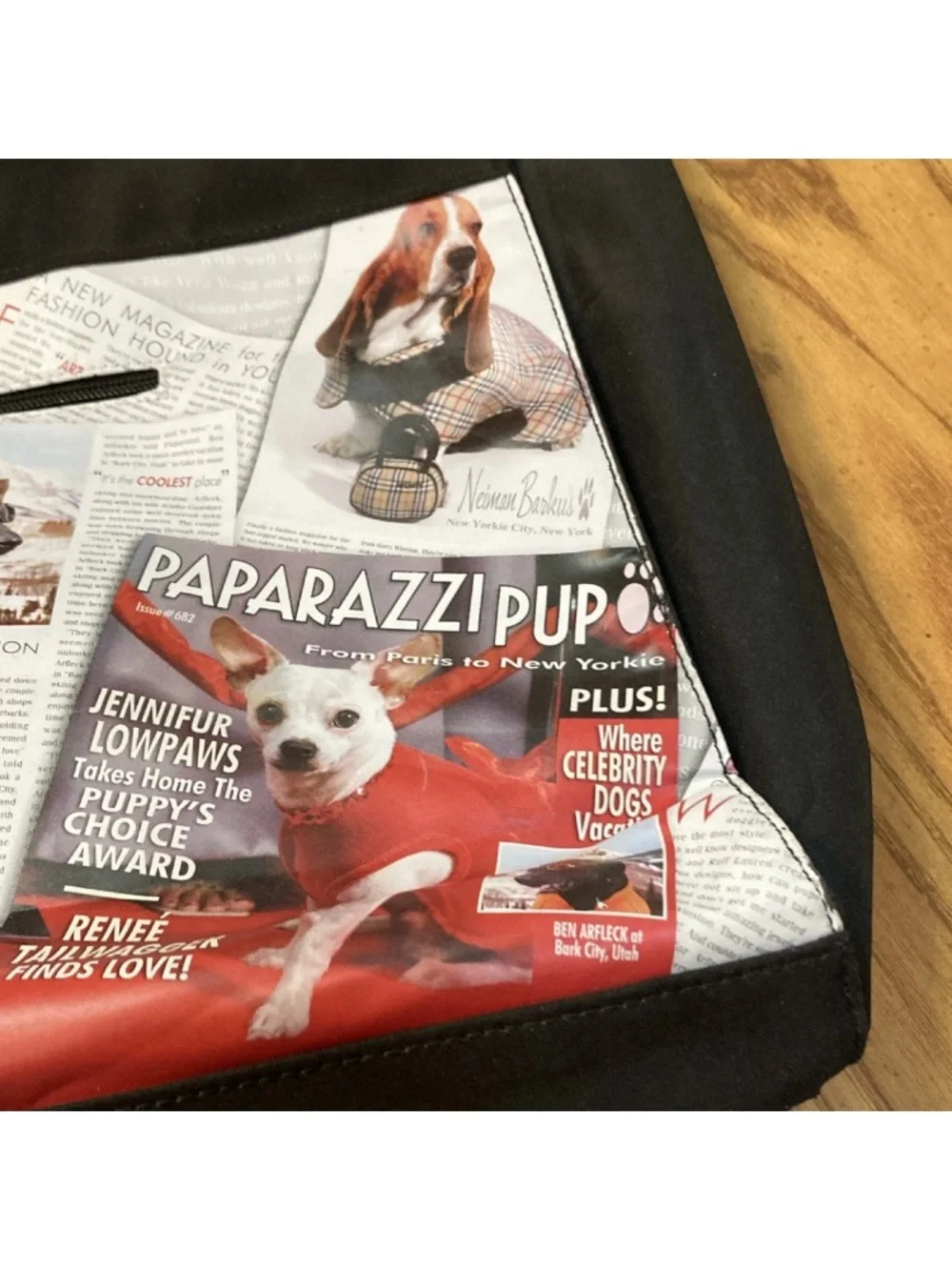 New Dog Paparazzi Style Tote with Personal Photo Spots For Your Dogs Pictures